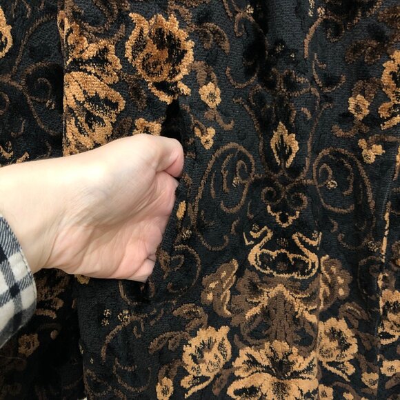 Vintage Brown and Black Chenille Tapestry Jacket with Quilted Lining - Picture 2 of 6